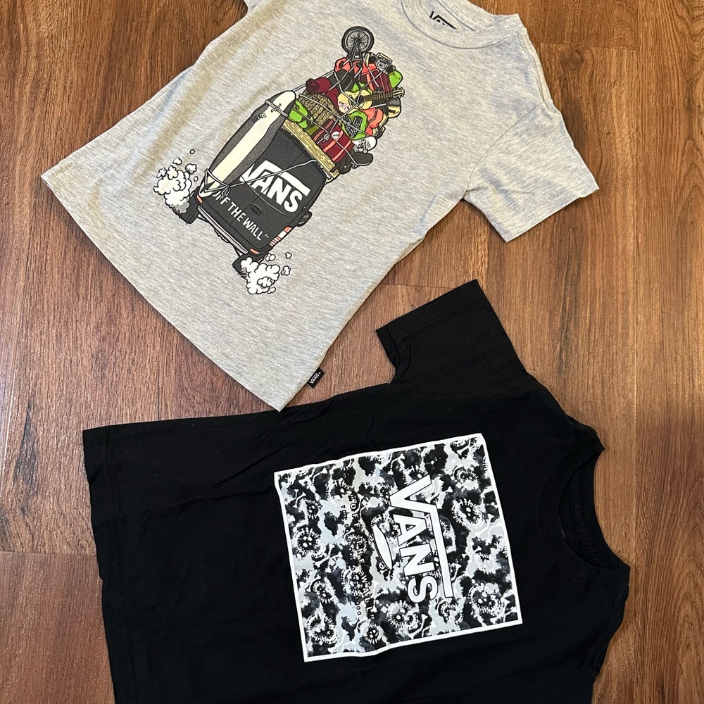 Vans Kids Short Sleeve Tees - Gray and Black